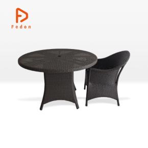 Aluminum Recycled PE Rattan Weaving Balcony Chair and Table