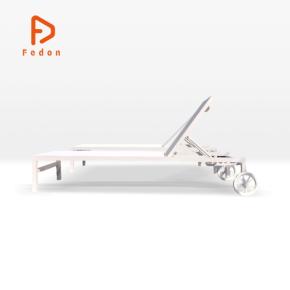Aluminum Textilene Pool Lounge with Wheels